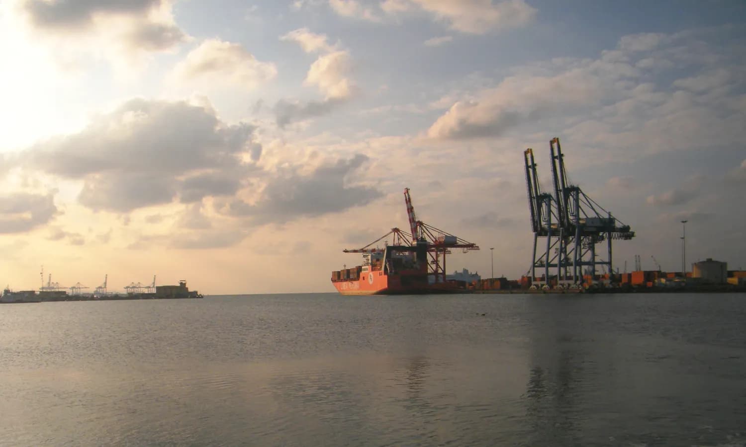 Green coffee cargo insurance: container terminal at the Port of Djibouti where Ethiopian coffee shipments load